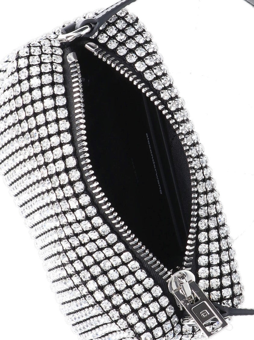Alexander Wang "Heiress" Medium Pouch – Silver Crystal Mesh
