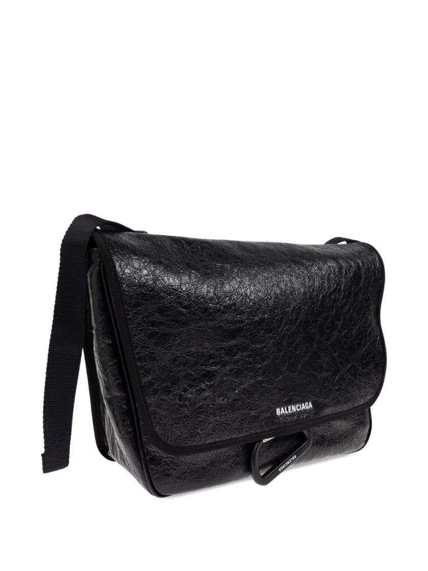 Balenciaga Textured Flap Closure Shoulder Bag With Spacious Interior