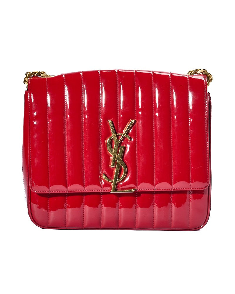 Saint Laurent Vicky Large Quilted Red