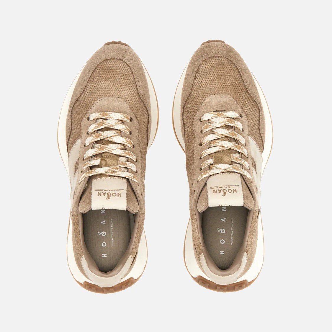 Hogan Suede Mesh Chunky-Sole Sneakers
