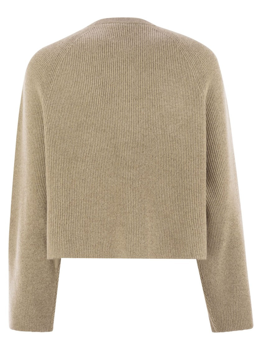 Fabiana Filippi English Knit Cardigan In Platinum And Lurex