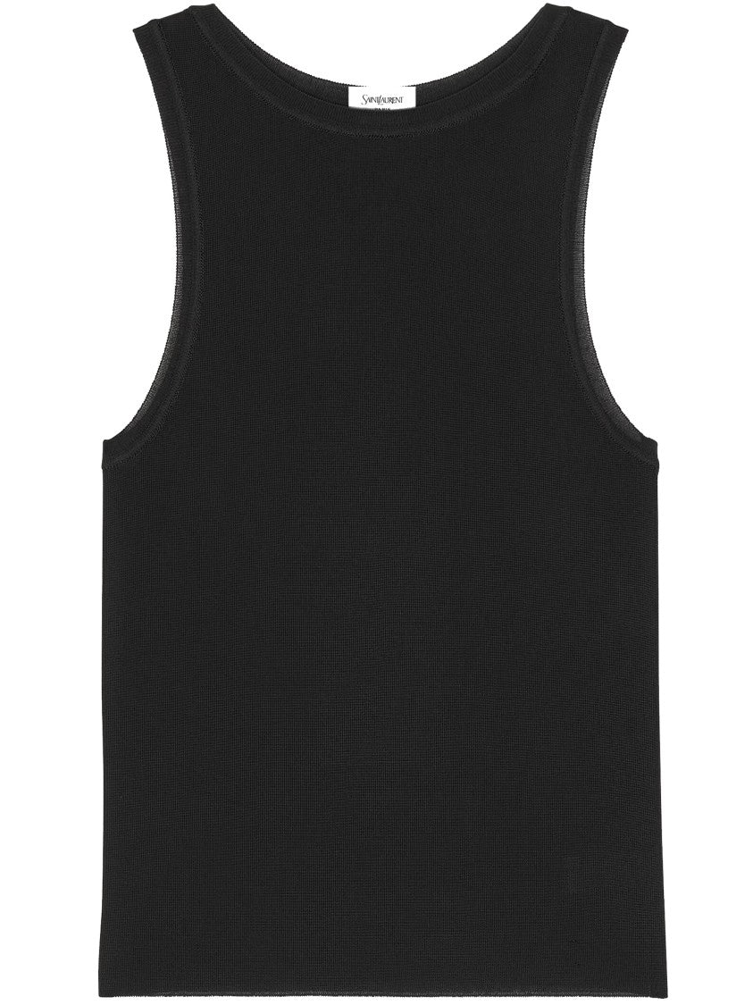 Saint Laurent Black Canottiera In Tank Top