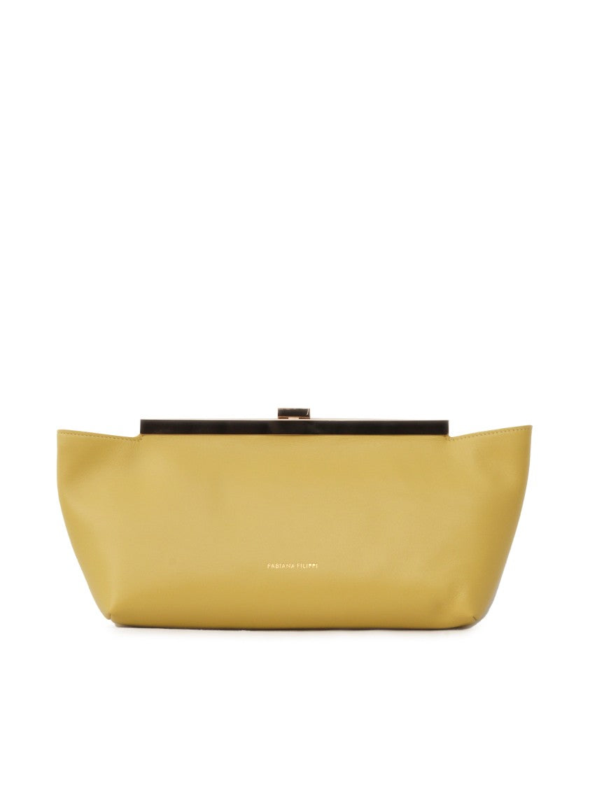 Fabiana Filippi Structured Leather Pouch With Zip Closure