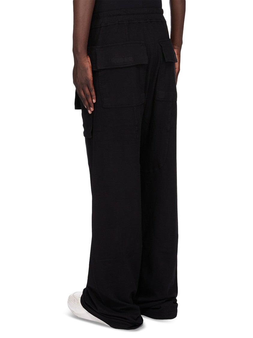 Drkshdw By Rick Owens Wide Leg Cargo Trousers With Drawstring Waist