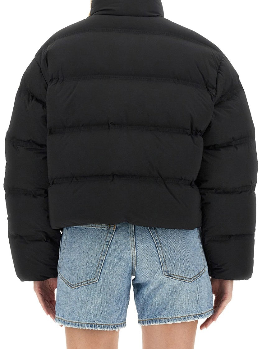 Alexander Wang Boxy Cropped Puffer Jacket With Logo Detail