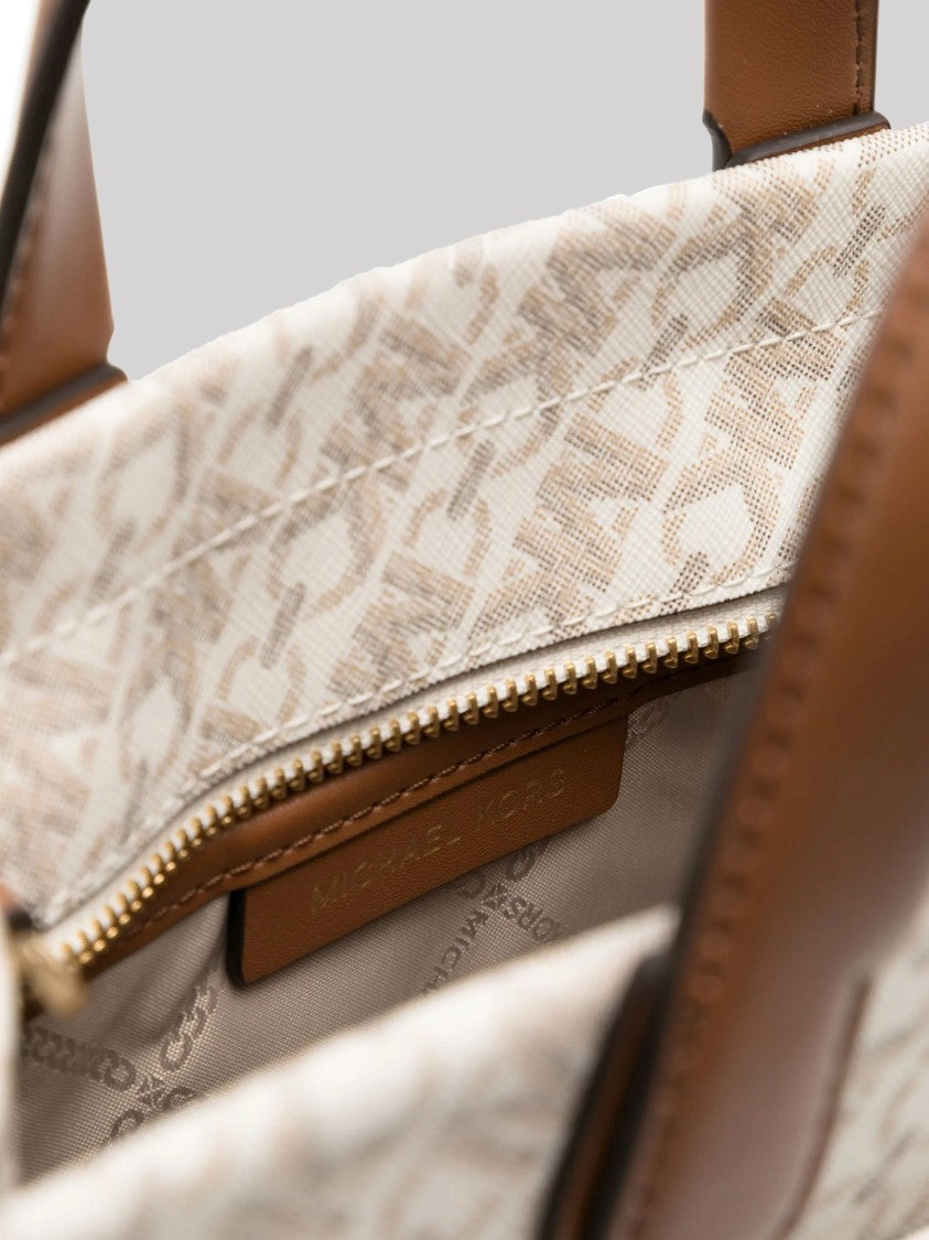 Michael Kors Structured Handbag With Signature Logo Pattern