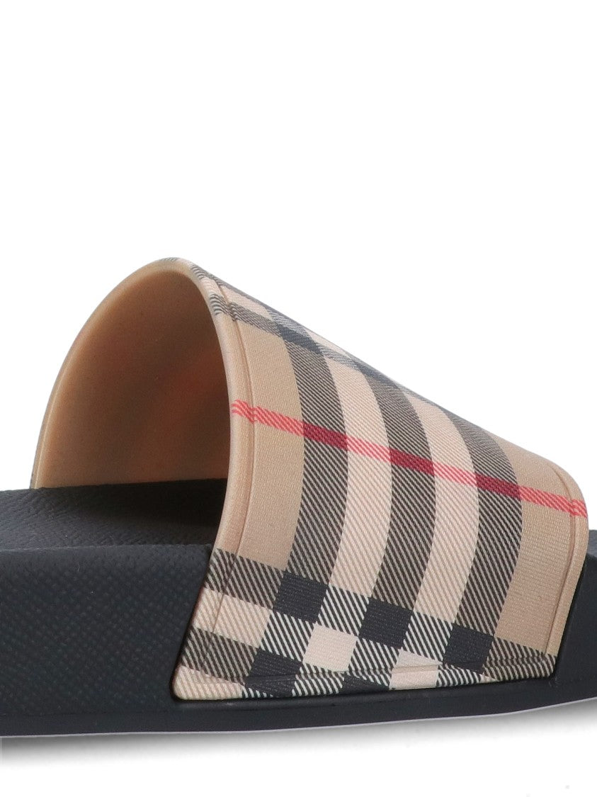 Burberry Beige Minimalist Strap Flat Sandals