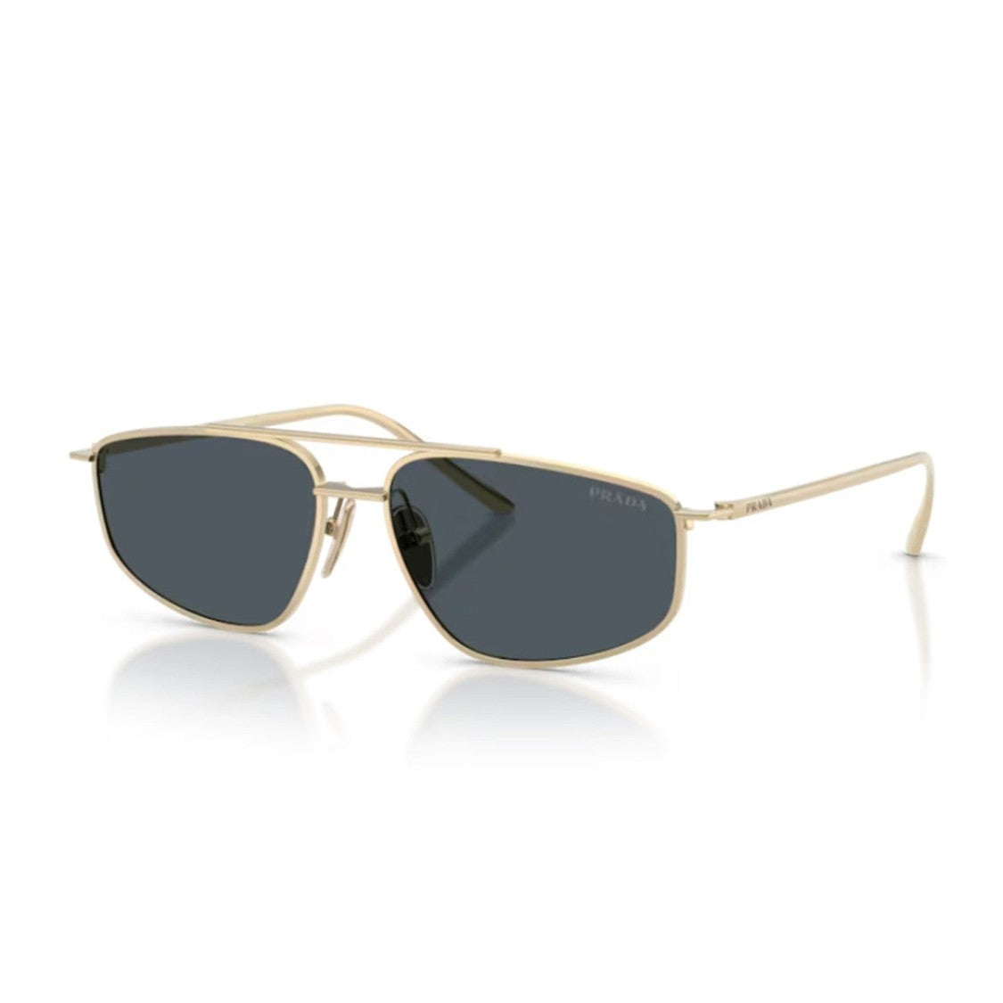 Prada Gold Metal Geometric Sunglasses