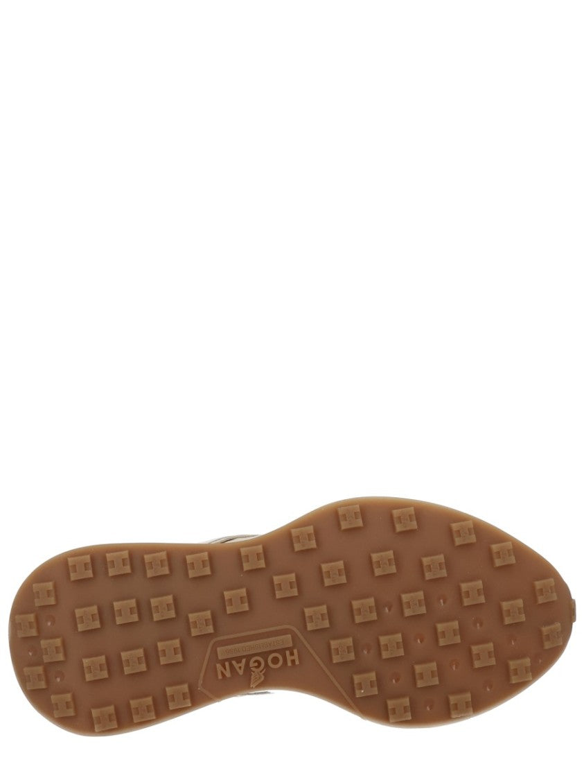 Hogan Beige H641 Thick Textured Sole Sneakers