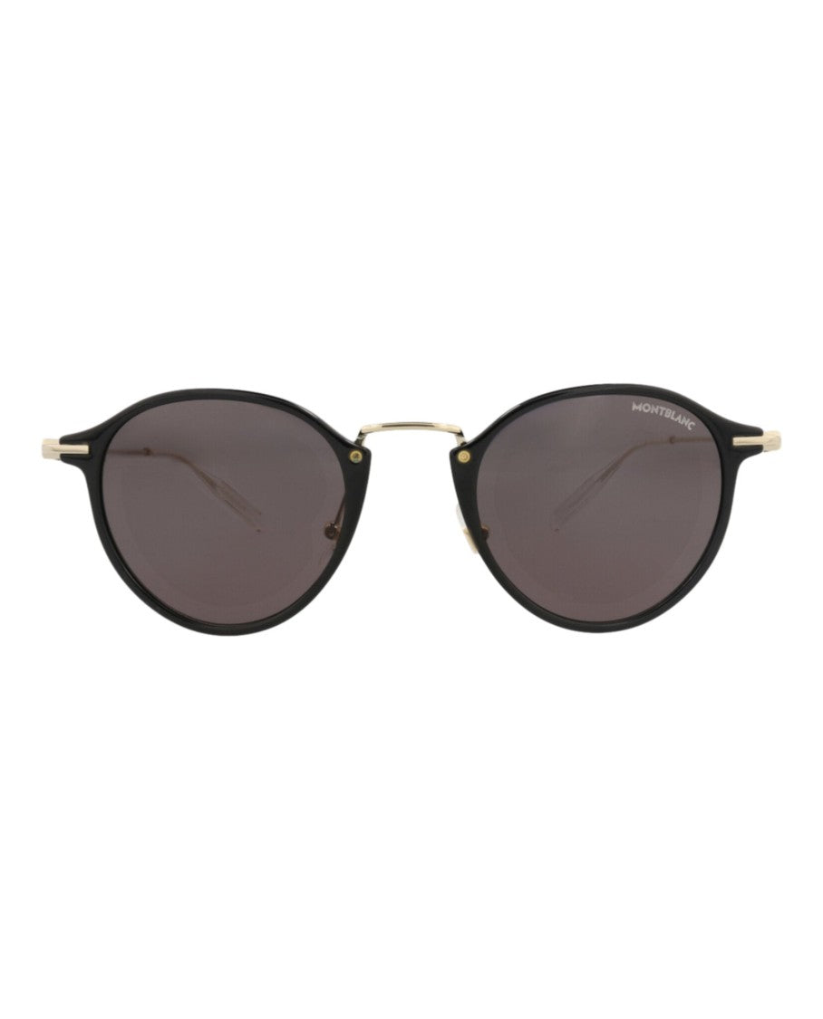 Montblanc Round-Frame Injection Sunglasses With Metal Temples