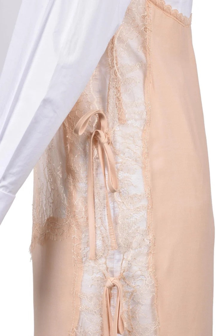 Patrizia Pepe Longuette Dress Lace - White/Beige