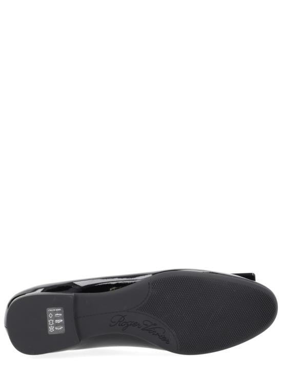 Roger Vivier Patent Leather Flat Shoes With Rectangular Buckle Detail