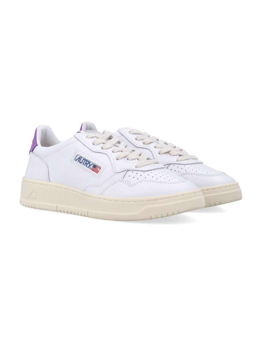 Autry Medalist Leather Low Sneakers White Purple
