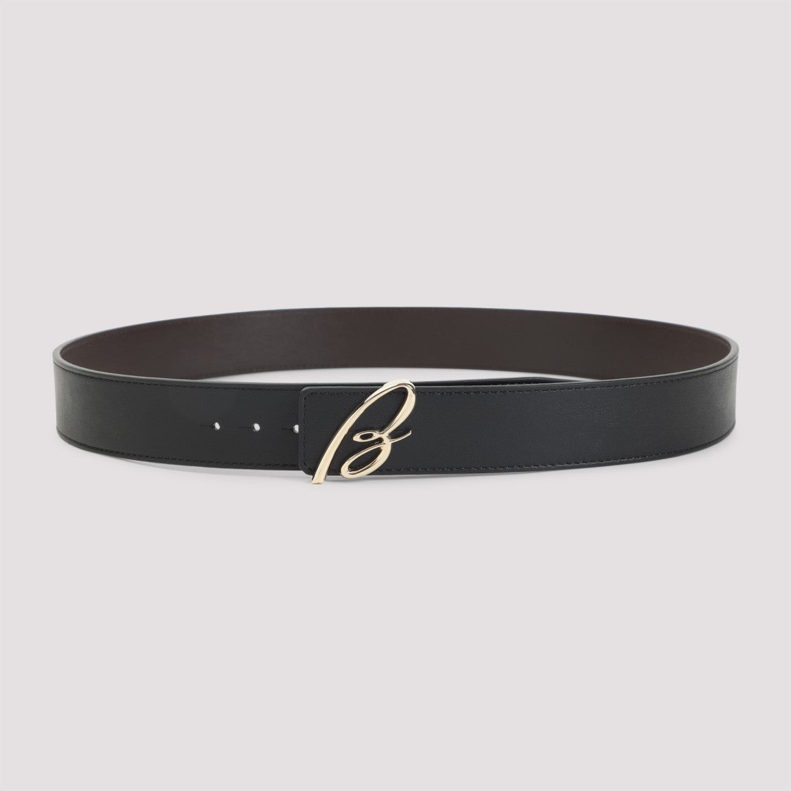 Brioni B Logo Reversible Black And Brown Leather Belt