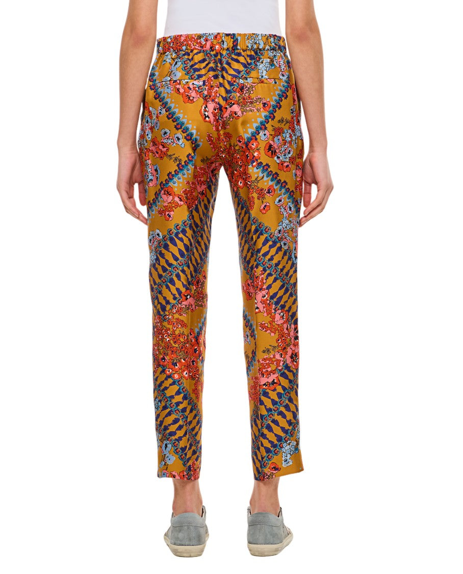 Alberto Biani Straight-Leg Trousers With Vibrant Multicolor Floral And Geometric Print