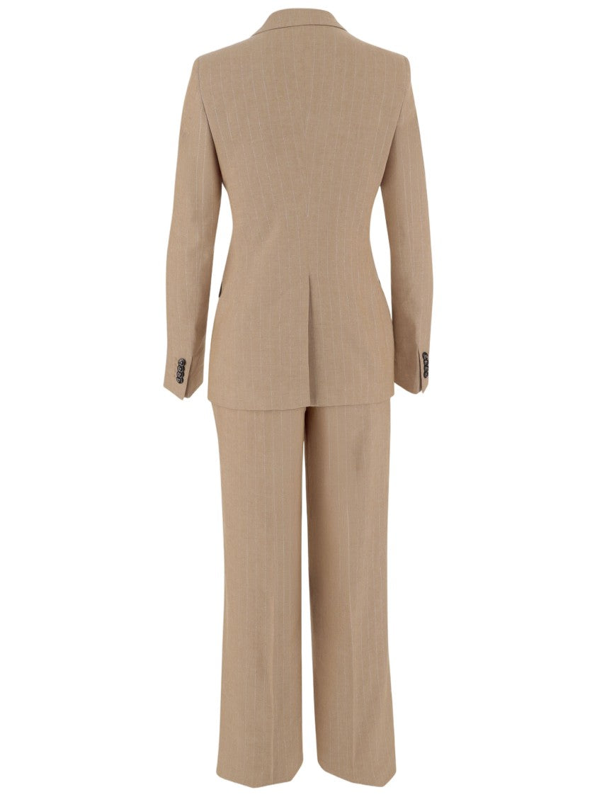 Tagliatore Beige Linen Blend Double-Breasted Dress