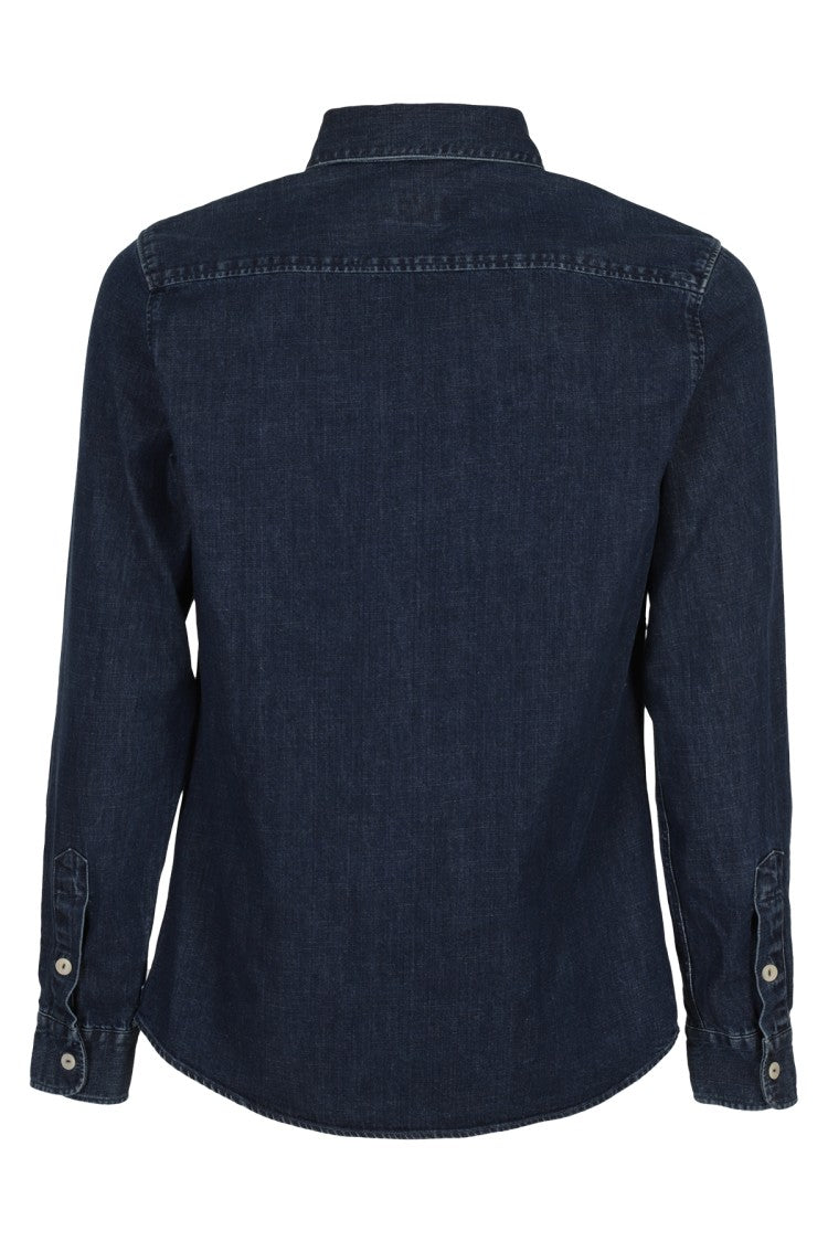 Tela Genova Medium Blue Cotton Denim Marco Shirt