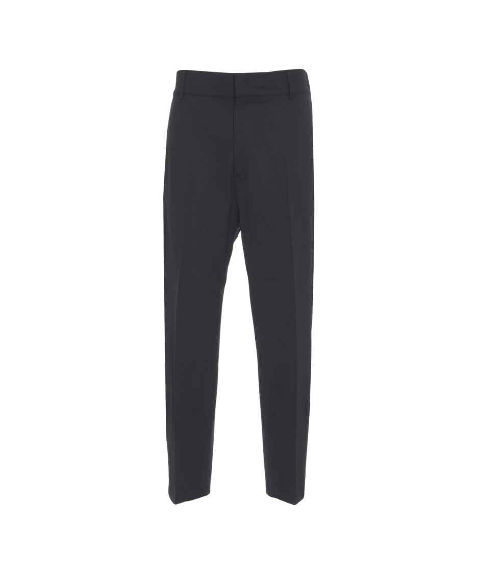 Grifoni Straight-Fit Chino Trousers In Nero With Tailored Details