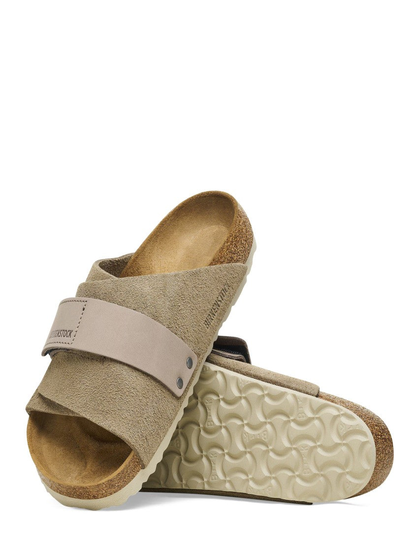 Birkenstock Minimalist Taupe Nubuck Sandals With Adjustable Strap