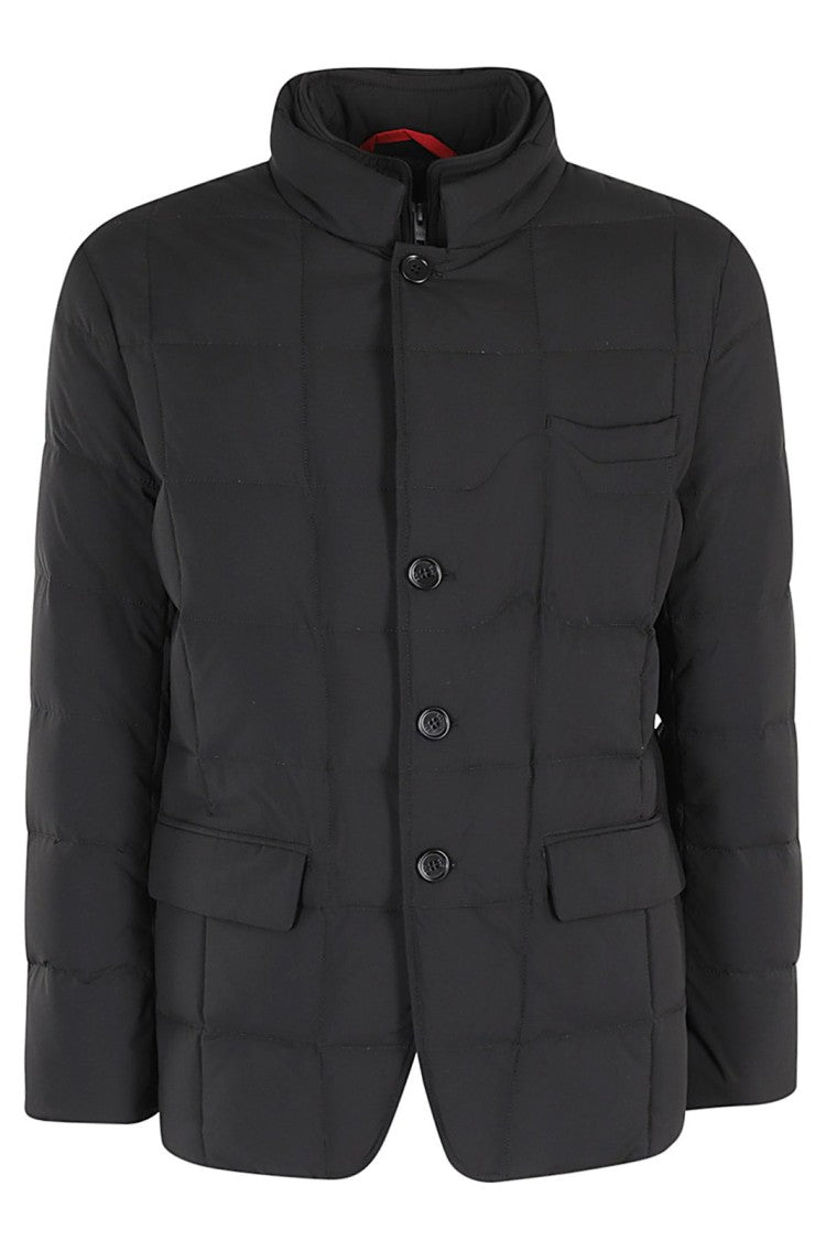 Fay Quilted Double-Front Jacket With High Collar