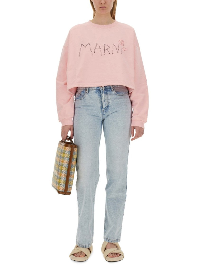 Marni Cropped Relaxed-Fit Sweatshirt