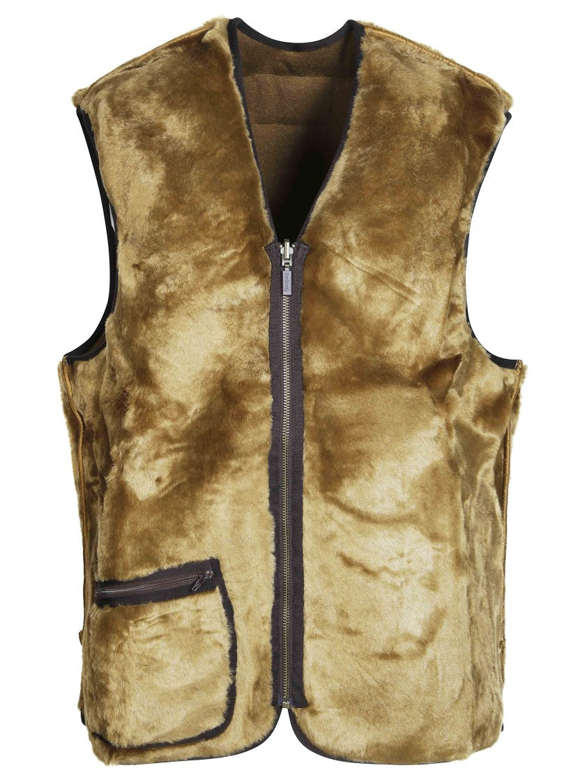 Barbour Brown Warm Pile Zip Fleece Vest