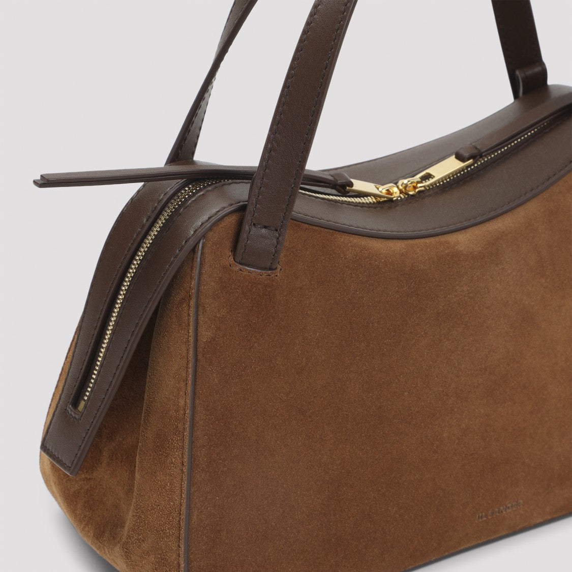 Jil Sander Dune Brown Suede Leather Shoulder Bag