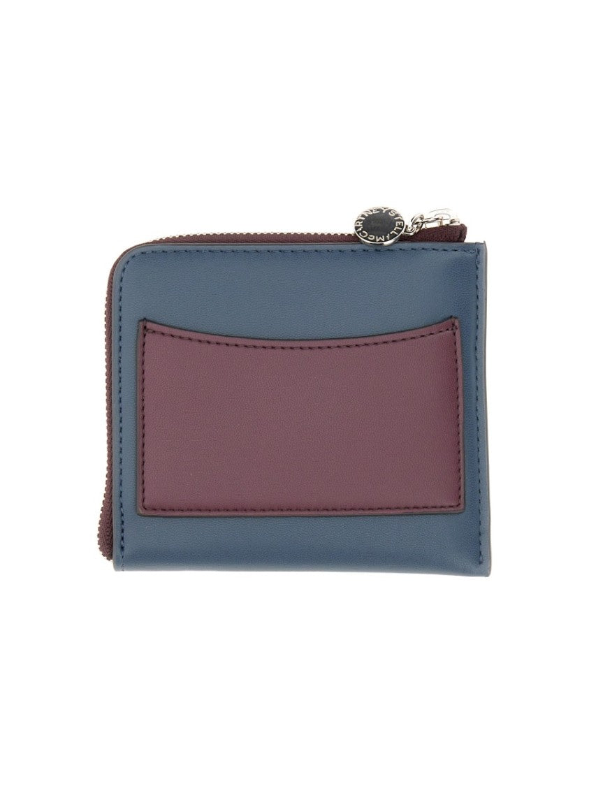 Stella Mccartney Compact Zipped Wallet With Perforated Logo