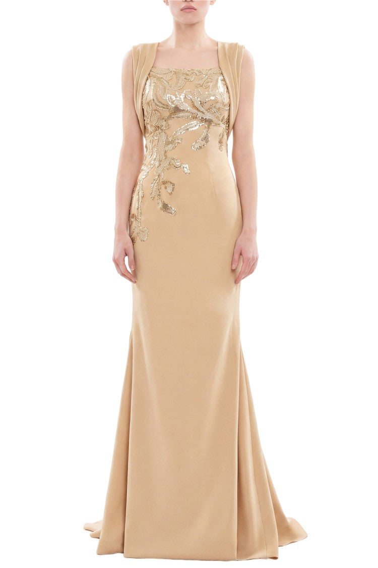 Saiid Kobeisy Embellished Long Crepe Dress
