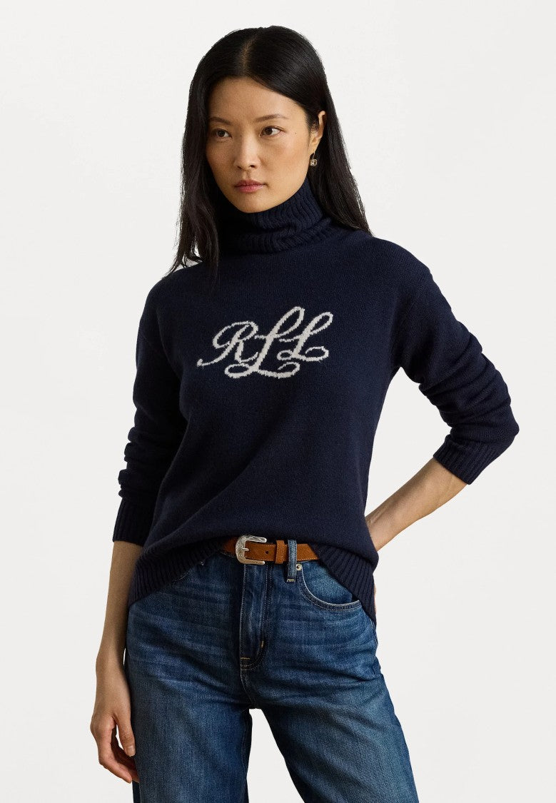 Lauren Ralph Lauren Navy Blue Jamarni Cashmere Pullover
