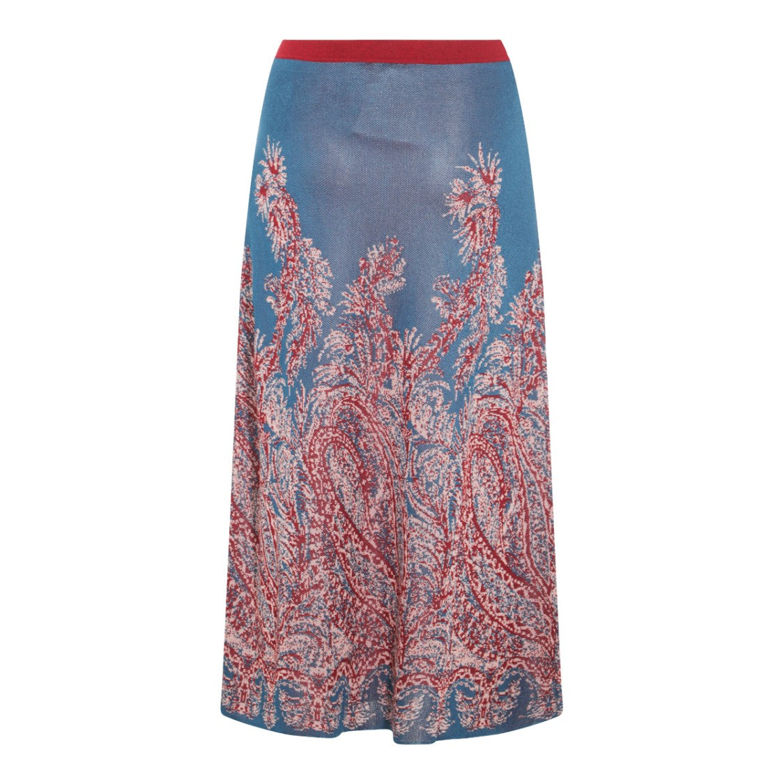 Etro Multicolor High-Waisted Midi Skirt With Paisley Pattern