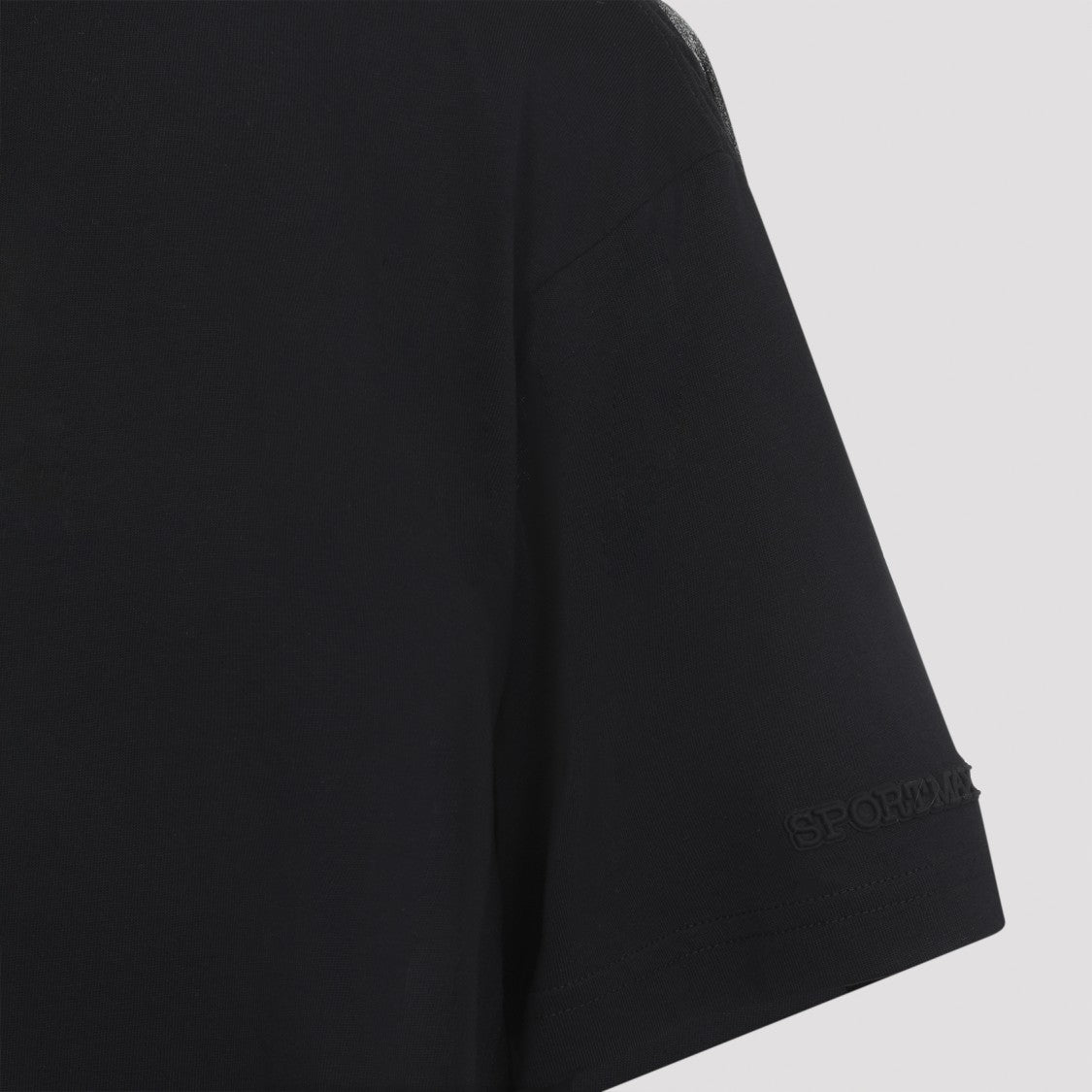 Sportmax Black T-Shirt With Sheer Pleated Back Panel