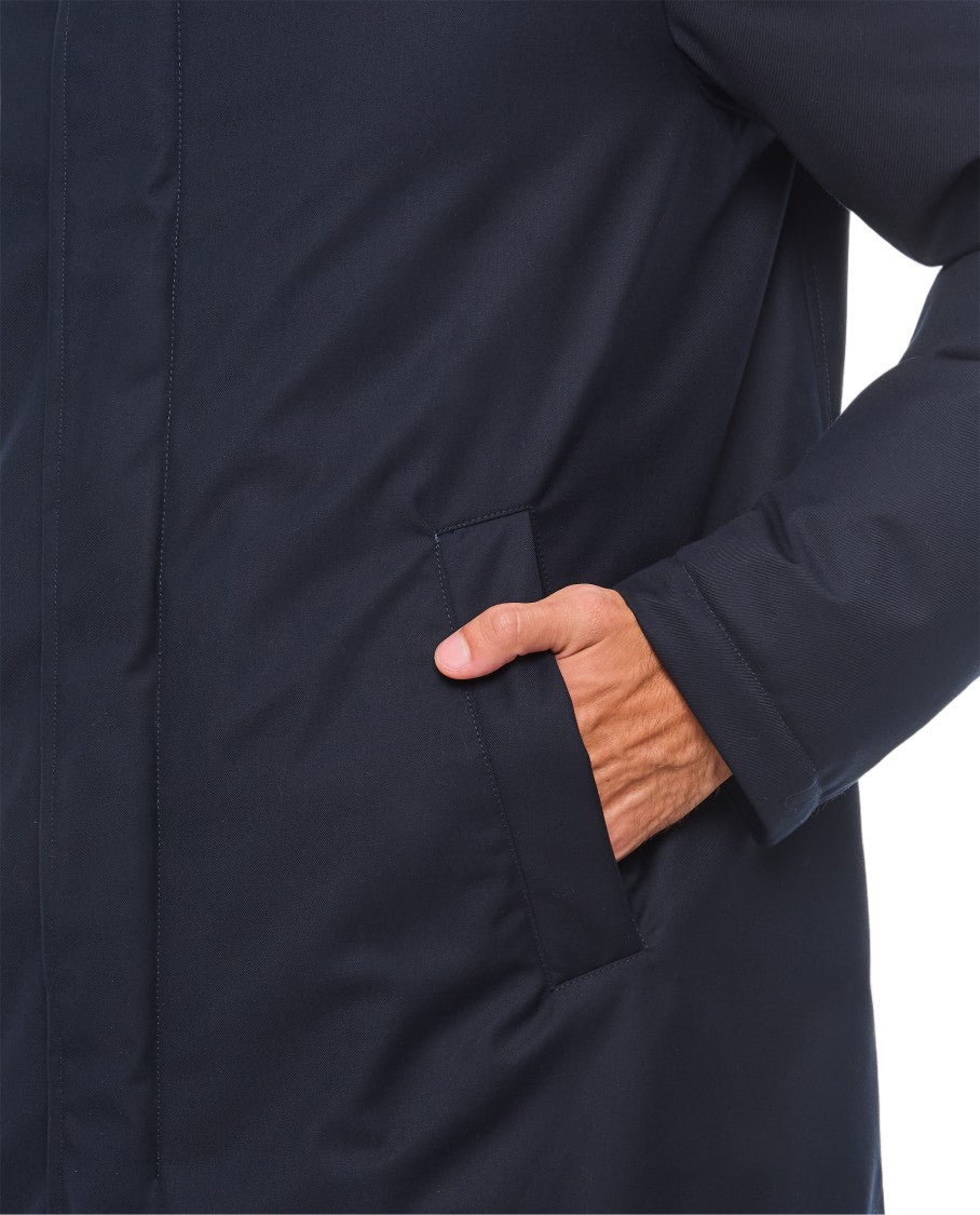 Herno Blue Concealed Zip Hooded Jacket