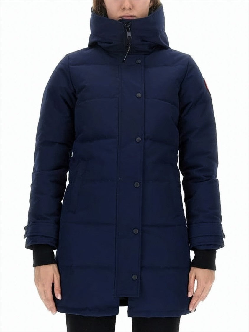Canada Goose Long Silhouette Padded Coat With High Collar And Hood