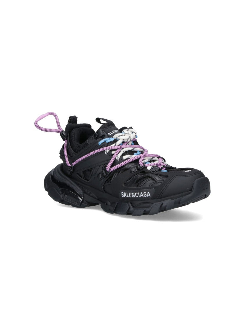 Balenciaga Chunky Black Sneakers With Multicolor Laces