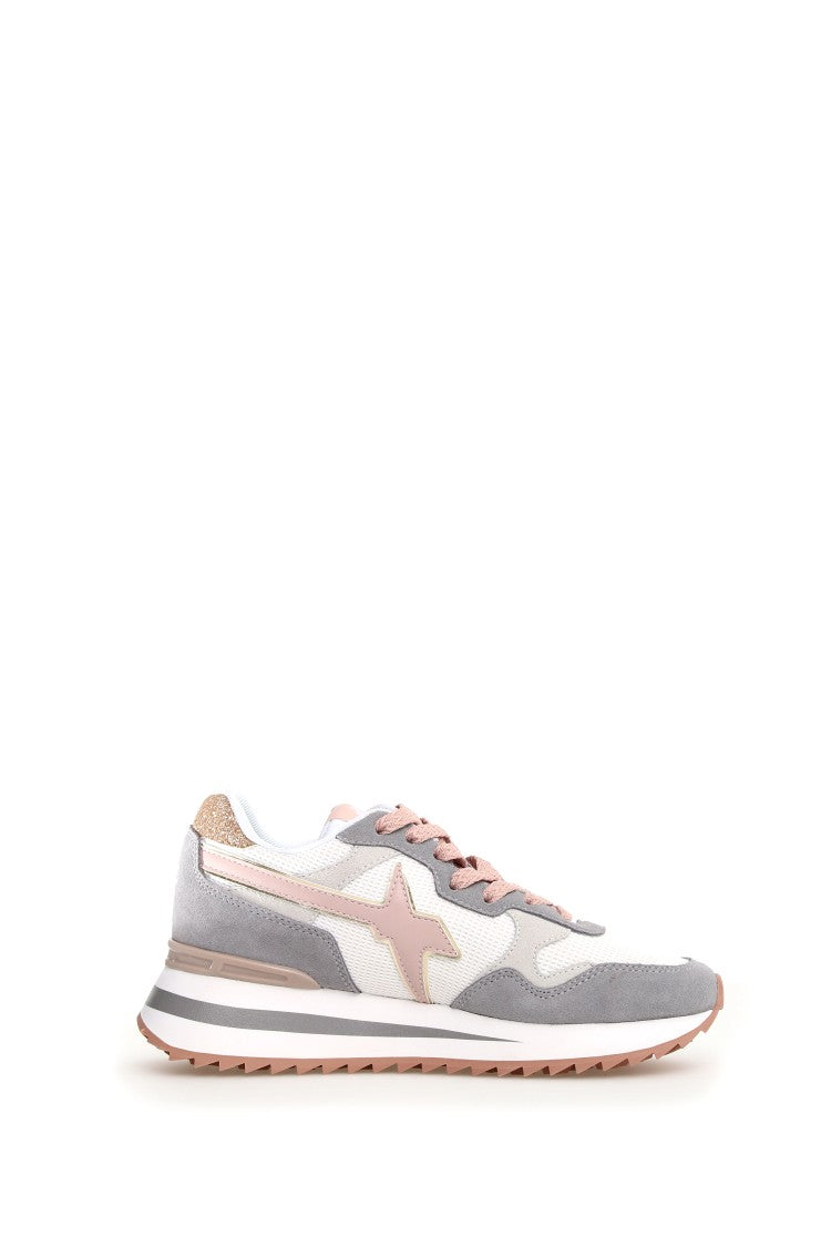 W6yz Sporty Luxury Technical Fabric Raised Sneakers