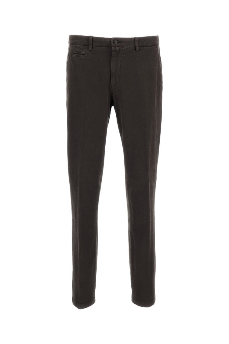 Briglia 1949 Brown Stretch Cotton Straight-Leg Pants