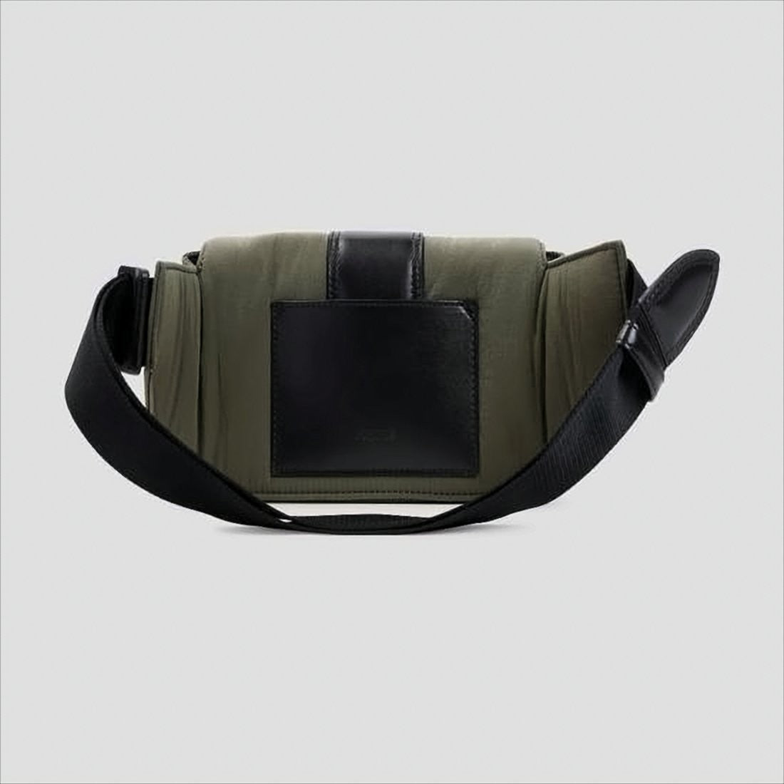 Jacquemus Structured Green Polyamide Belt Bag With Leather Accents