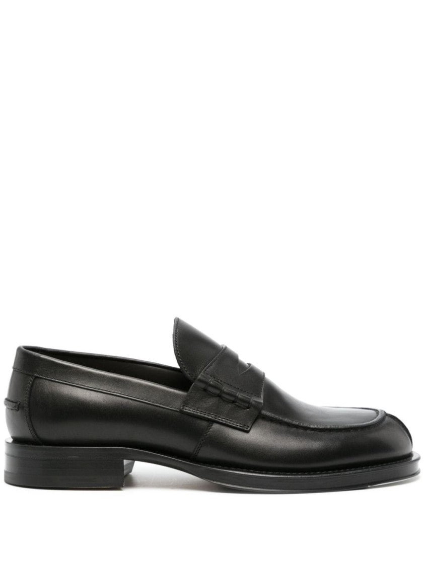 Lanvin Penny-Slot Leather Loafers