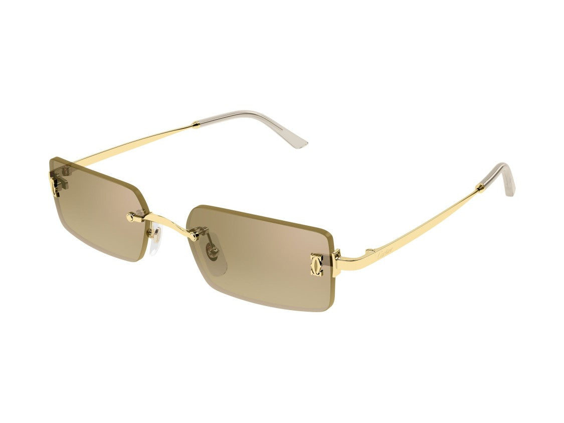 Cartier Brown Ct0672s Rimless Metal Sunglasses