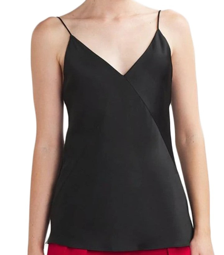 Max Mara Silk V-Neck Top With Spaghetti Straps