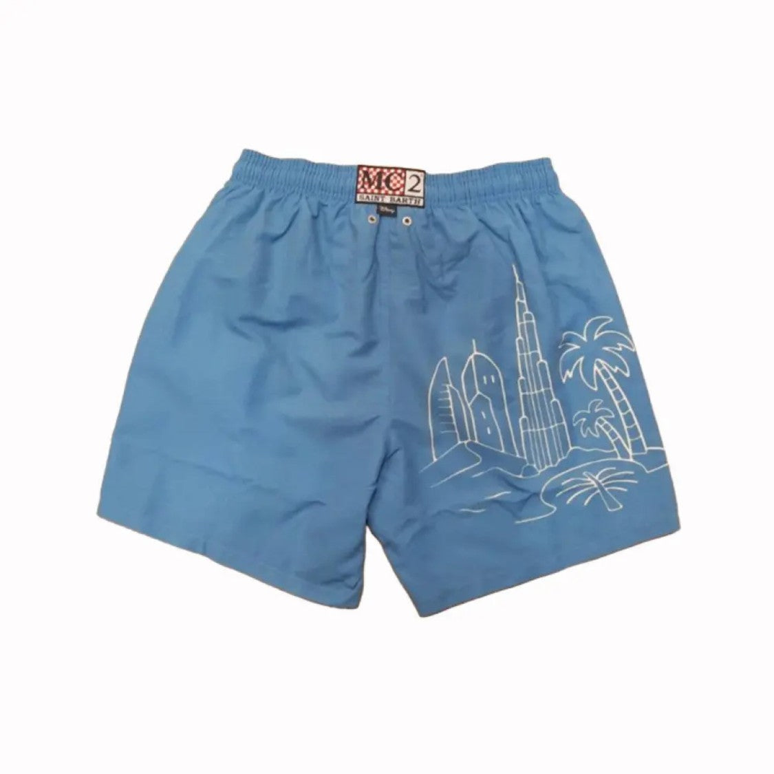 Mc2 Saint Barth Light Blue Shorts With Cartoon Duck