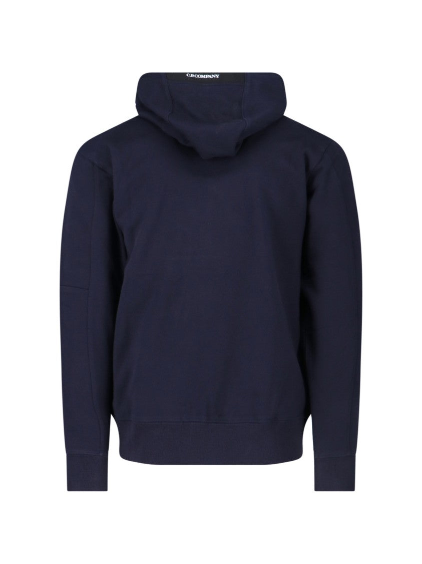 C.P. Company Logo Hoodie Navy Blue
