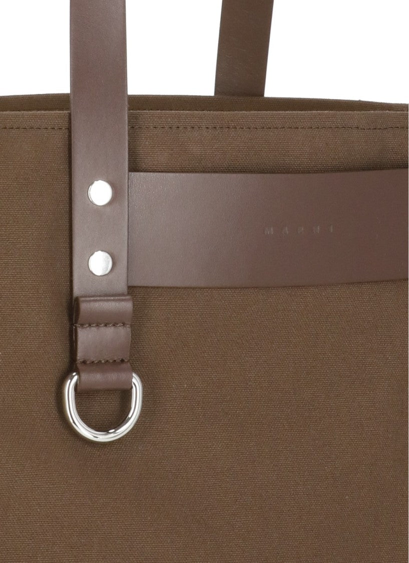 Marni Brown D-Ring Front Shoulder Bag