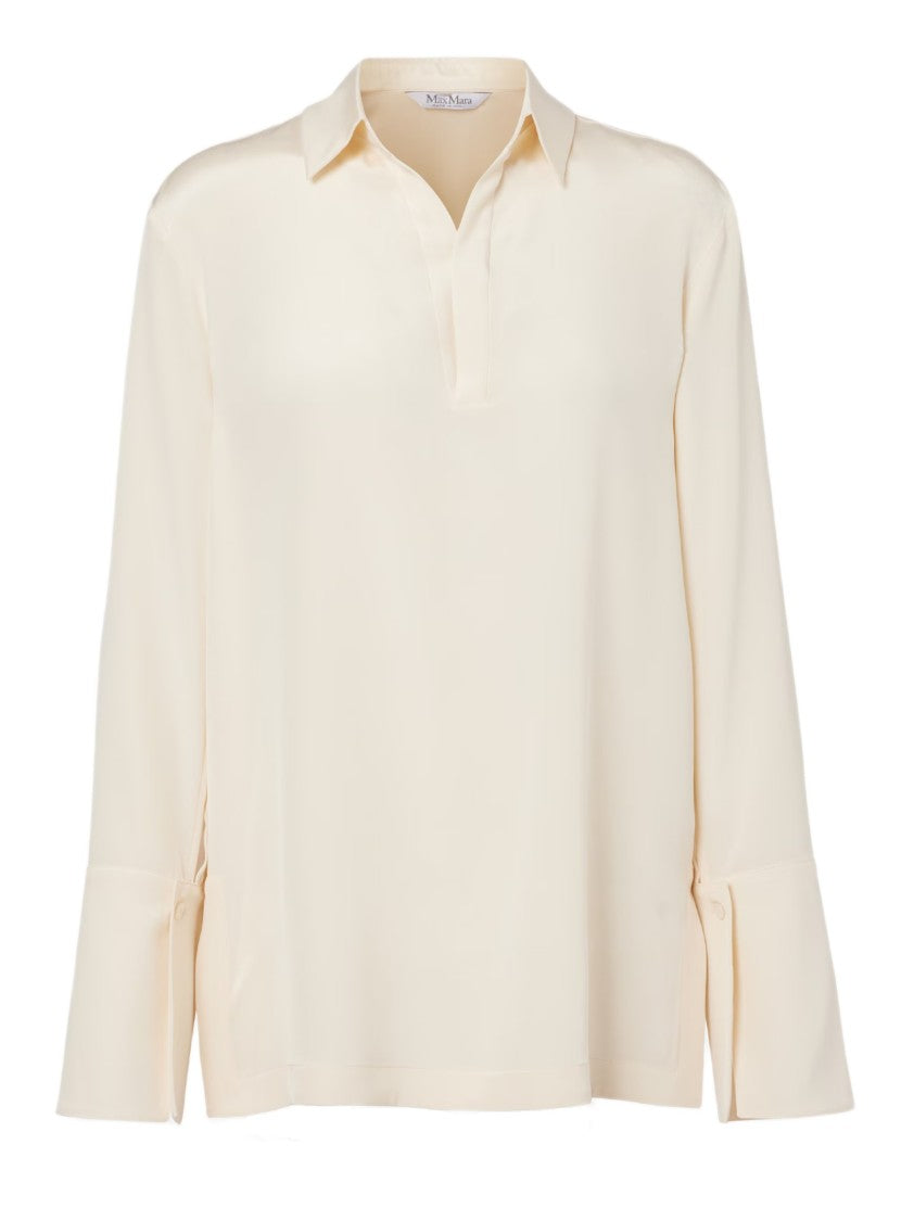 Max Mara Long-Sleeved Silk Blouse With Cut-Out Detailing
