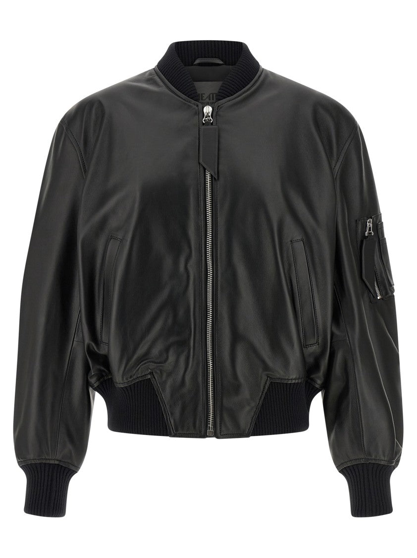 The Attico Leather Bomber Jacket