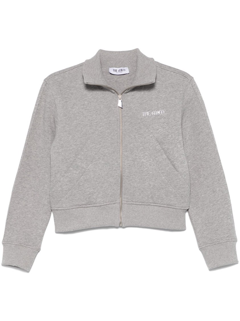 The Attico Grey Cropped American Fleece Jacket