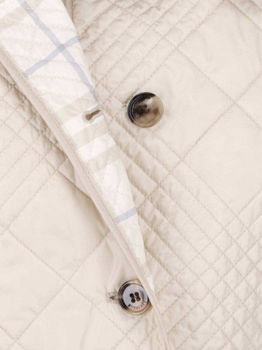 Burberry Cream Fernleigh Quilted Fabric Jacket