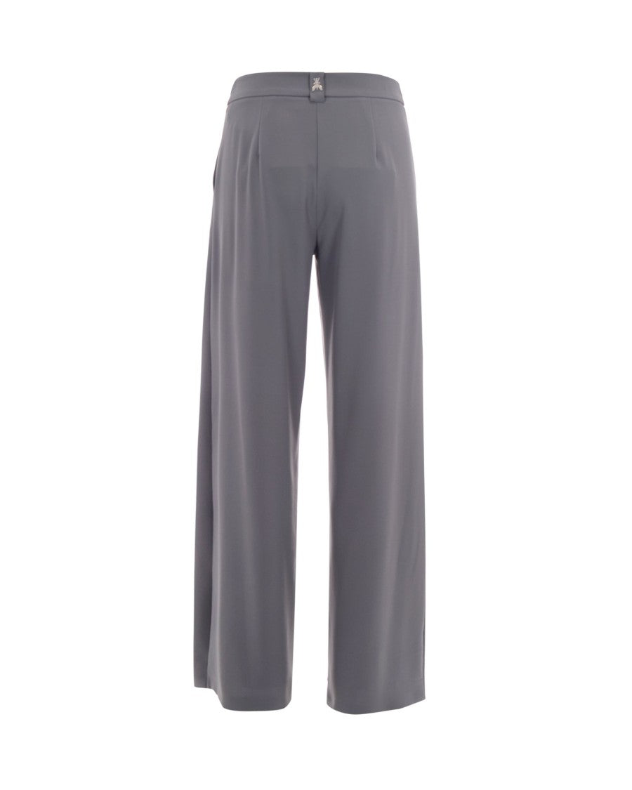 Patrizia Pepe Palazzo Pants In Smooth Reef Grey Crêpe Sablé