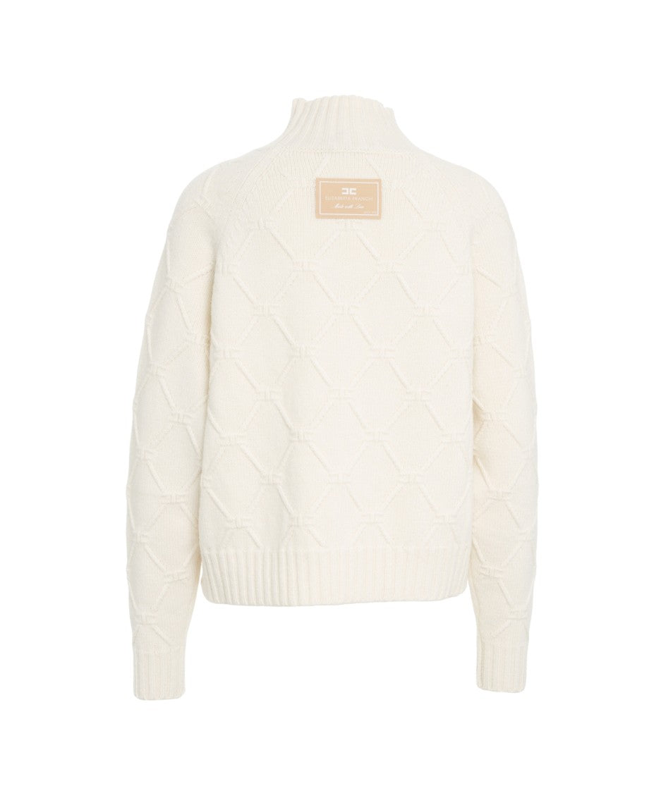 Elisabetta Franchi High Collar Knit Sweater